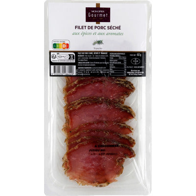 Monoprix Gourmet Filet De Porc Séché Aux Epices Et Aux Aromates 60G