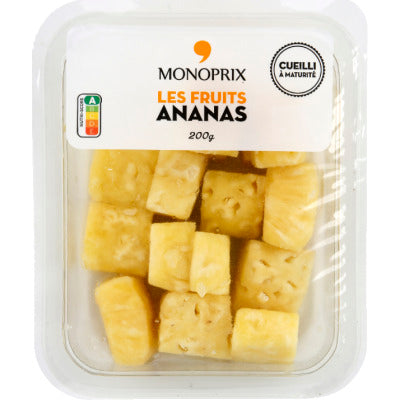 Monoprix ananas en morceaux cueilli à maturité 200g