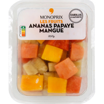 Monoprix ananas papaye mangue 350g