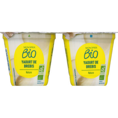 Monoprix Bio Yaourt de brebis nature 2x125g