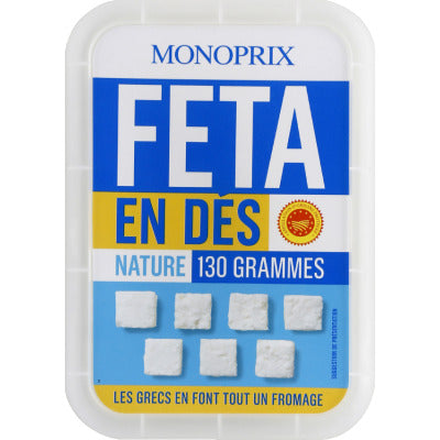 Monoprix Dés de feta nature la boîte de 130g