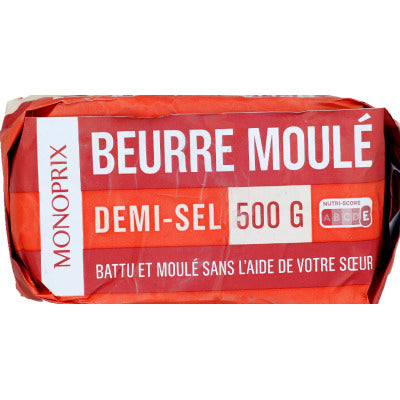 Monoprix Beurre moulé demi-sel 500g