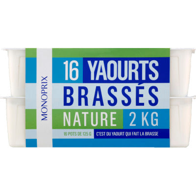 Monoprix Yaourt brassé nature 16x125g