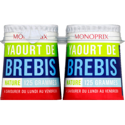 Monoprix Yaourt de Brebis nature 4x125g