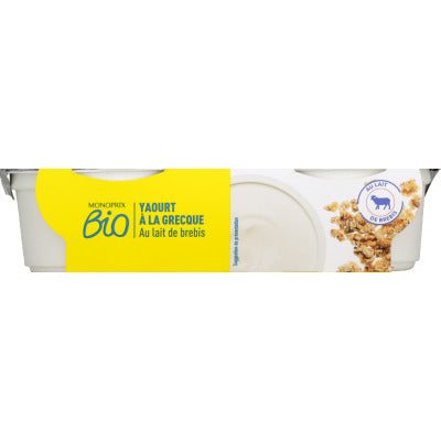 Monoprix Bio Yaourt de brebis à la grecque 2x150g