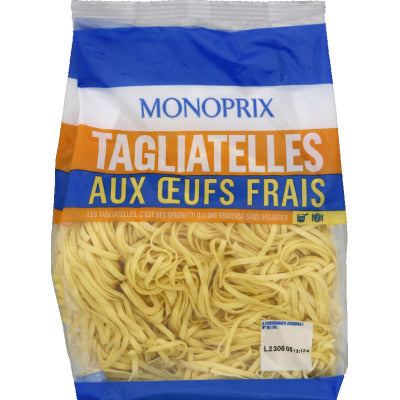 Monoprix tagliatelles aux œufs frais 350g