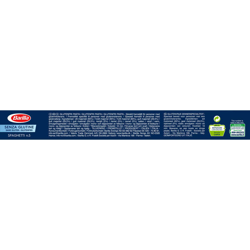 Barilla Pâtes spaghetti sans gluten 400g