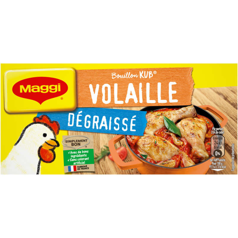 Maggi Bouillon Kub Volaille Dégraissé x12 cubes - 120g