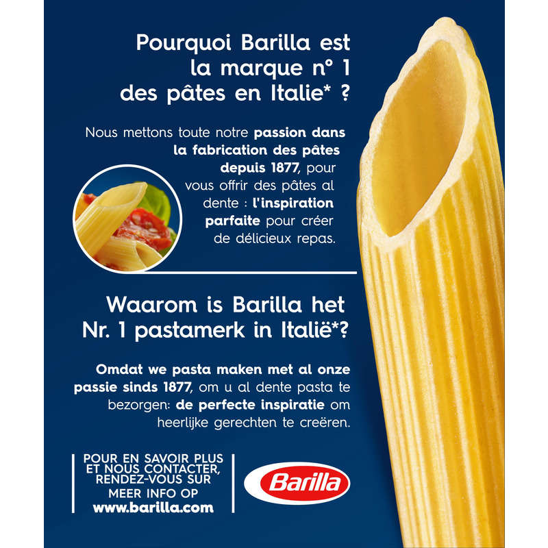 Barilla Pâtes penne rigate 500g