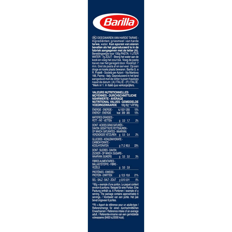 Barilla Pâtes coquillettes 500g