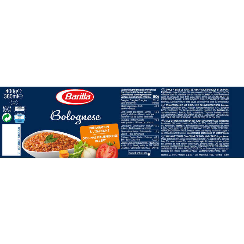 Barilla Sauce bolognaise 400g