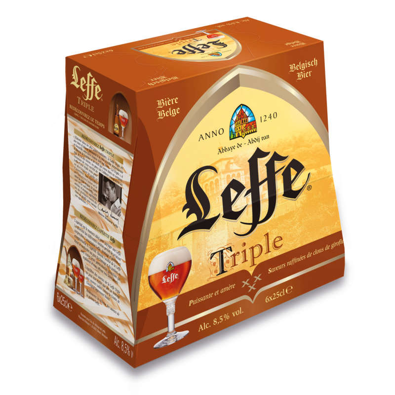 Leffe triple Bière Blonde Abbaye pack 6x25cl