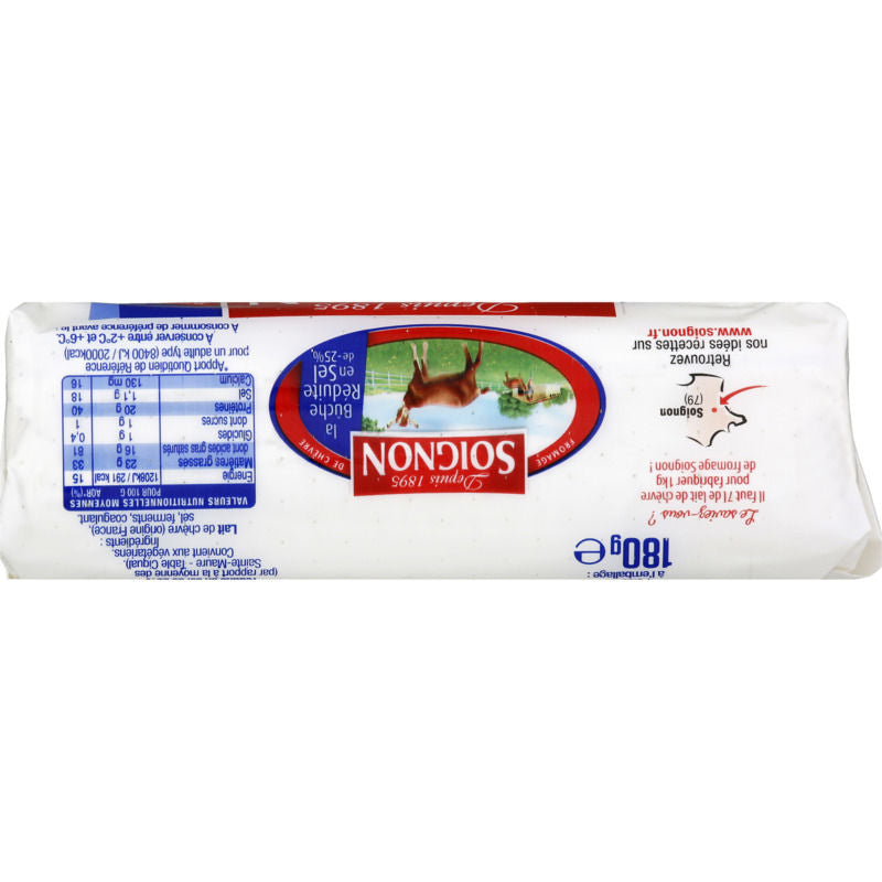 Soignon bûche de chèvre 25% de sel en moins 180g