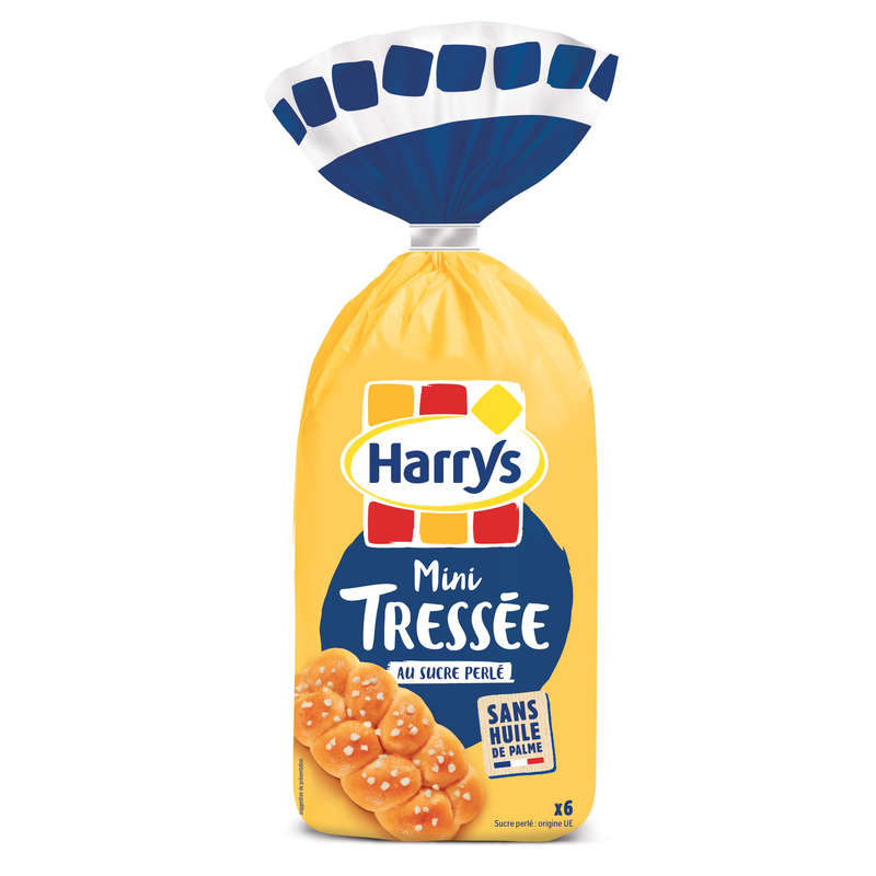 Harrys Brioche Mini Tressée au sucre perlé x6 - 210g