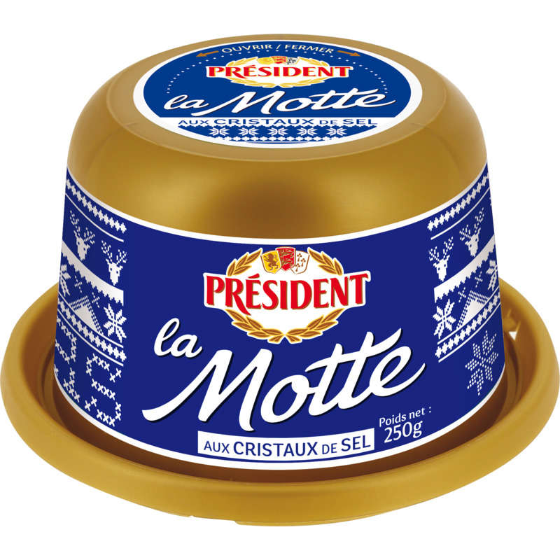 Président Beurre Gastronomique Sel De Mer 80% Mg Motte 250g