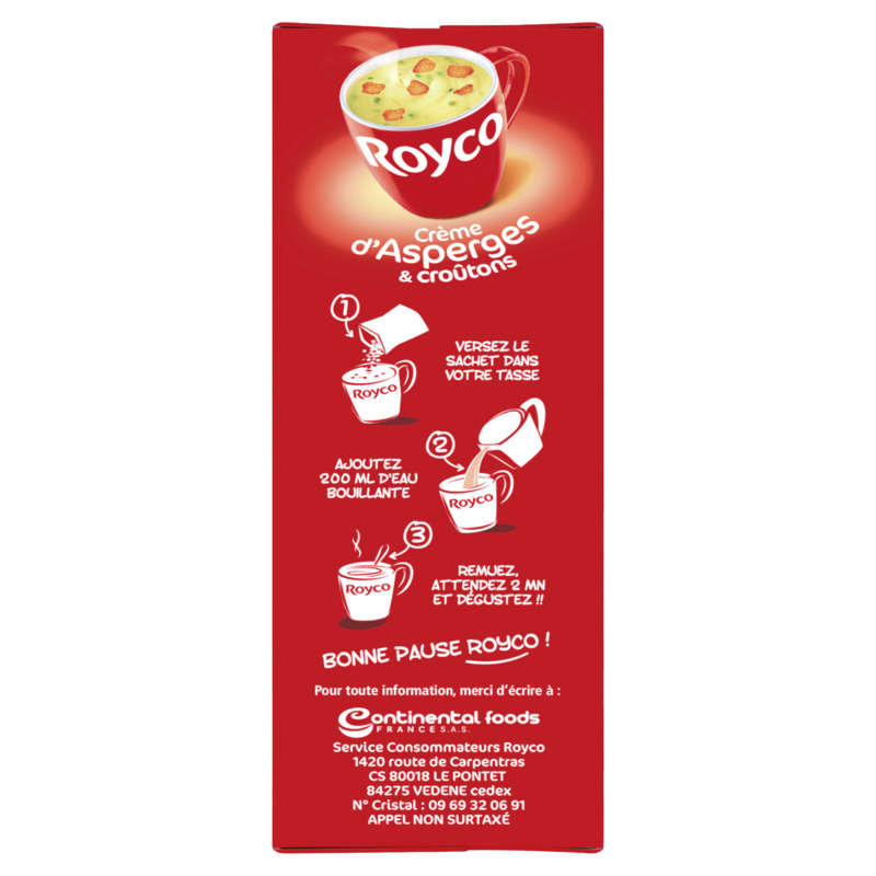 Royco Soupe à la crème d'asperges & croûtons 4x15,0g