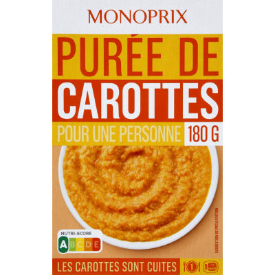 Monoprix purée de carotte au cumin 180g