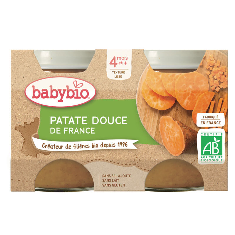 Babybio Petits Pots Patate Douce de France Dès 4 Mois 2x130g