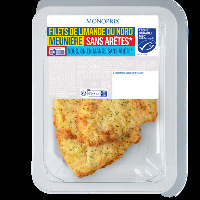 Monoprix Filet de Limande du nord Meunière 2x100g