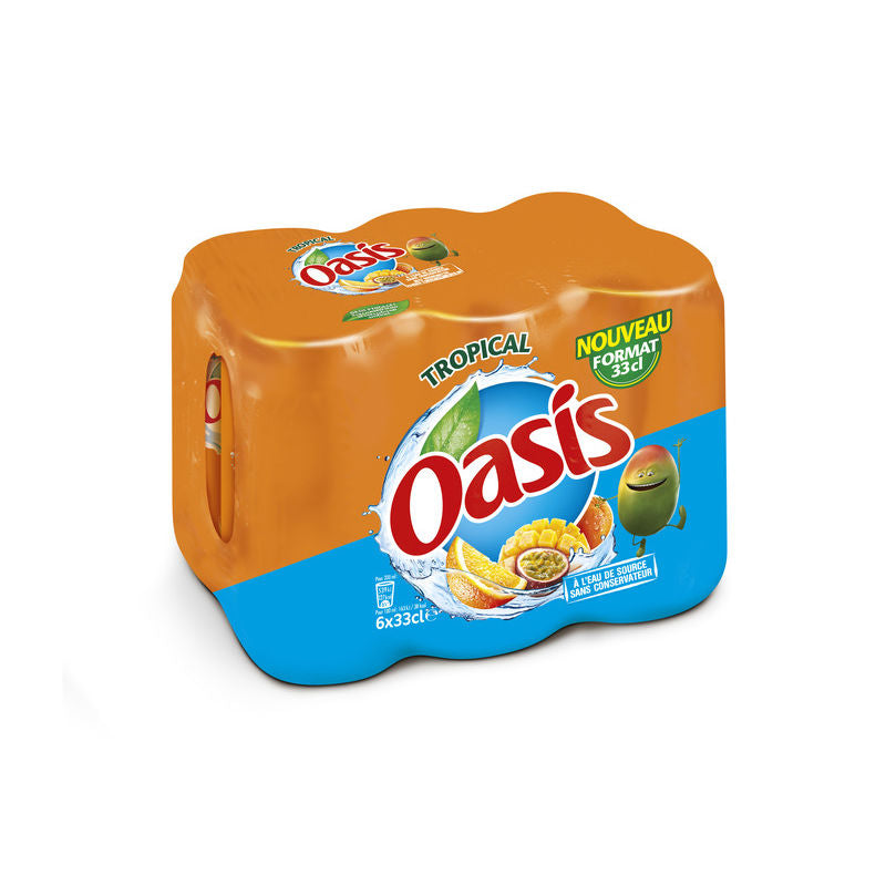 Oasis Tropical boisson aux Fruits Pack Canettes 6x33cl