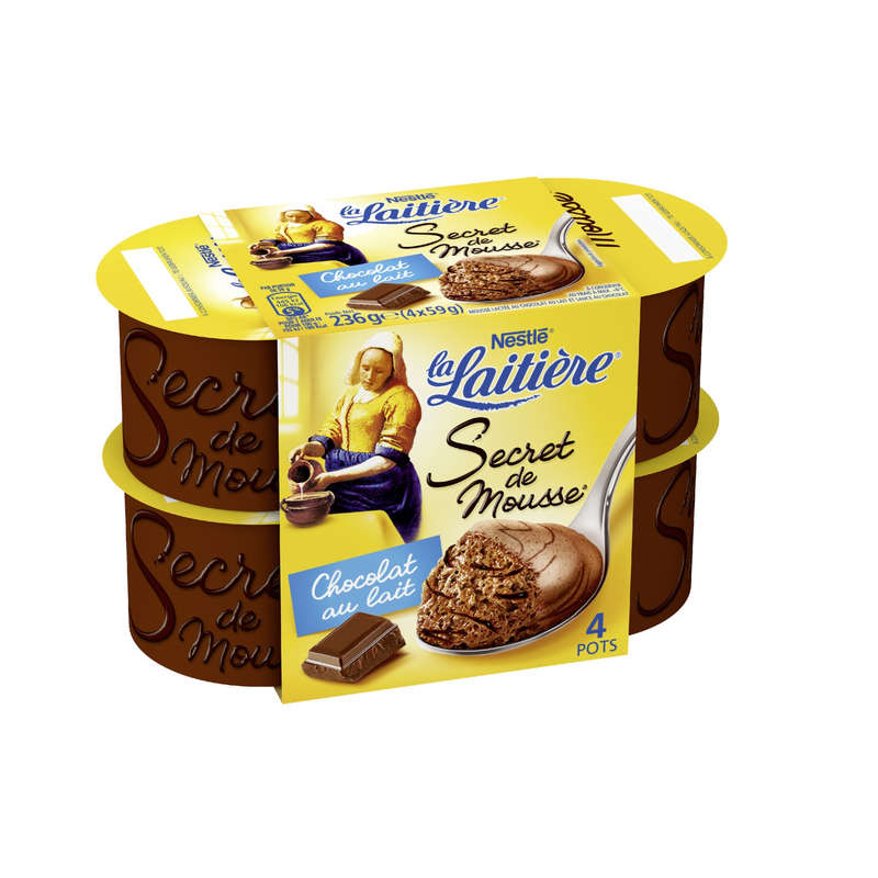 Nestlté La Laitière Secret Mousse Chocolat Au Lait 4x59g