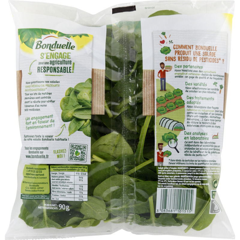 Bonduelle Pousses d'épinards 90g