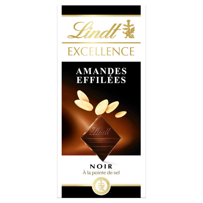 Lindt Excellence Tablette Chocolat Noir Amandes Effilées 100g