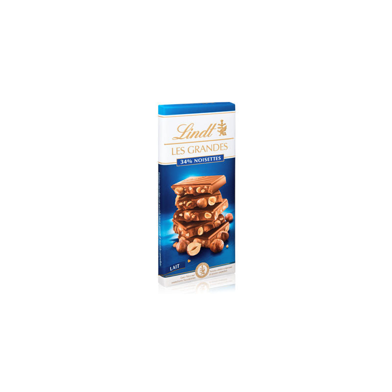 Lindt Tablette Chocolat Les Grandes Lait 34% Noisettes 150 G