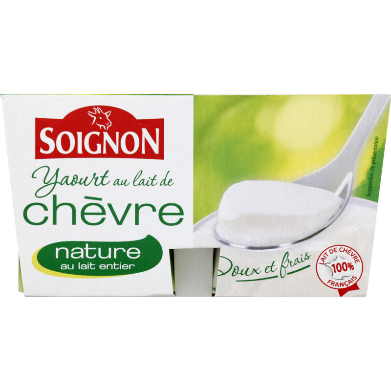 Soignon Yaourt Nature Entier Au Lait De Chèvre 4x125g