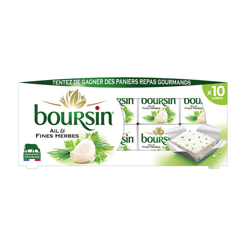 Boursin Fromage À Tartiner Ail & Fines Herbes 10 Portions 160g