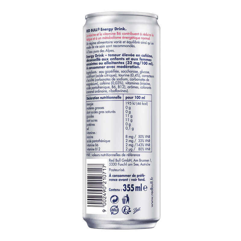 Red Bull Boisson Énergisant Le Pack De 4x35,5cl