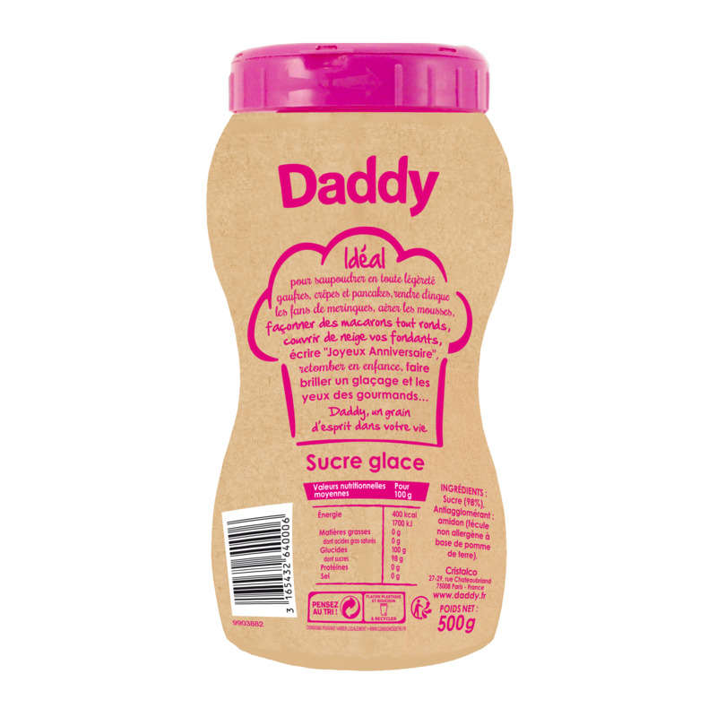 Daddy sucre glace saupoudreuse le pot de 500g