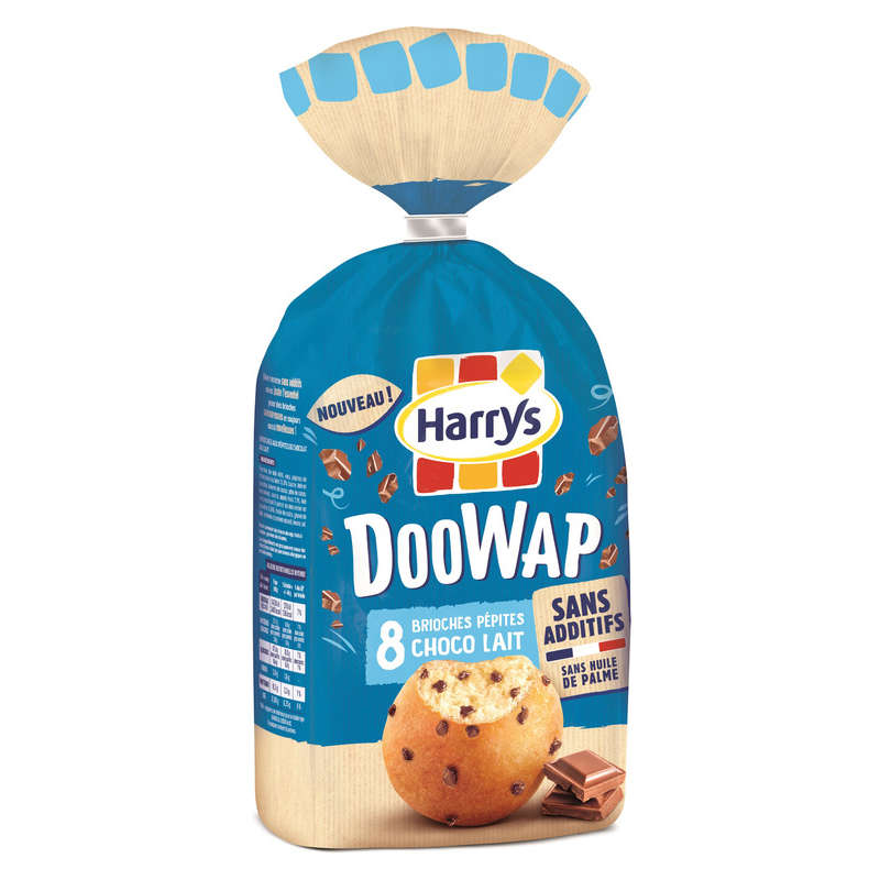 Harrys Doowap Brioches sans additifs aux pépites de chocolat au lait x8, 320g