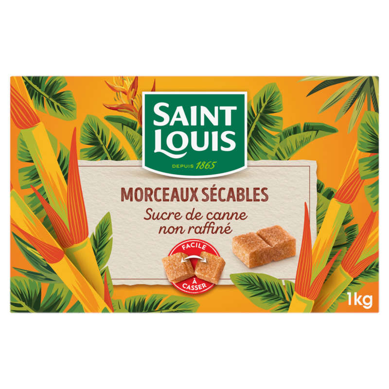 Saint Louis Sucre De Canne Non Raffiné, Morceaux Sécables 1Kg