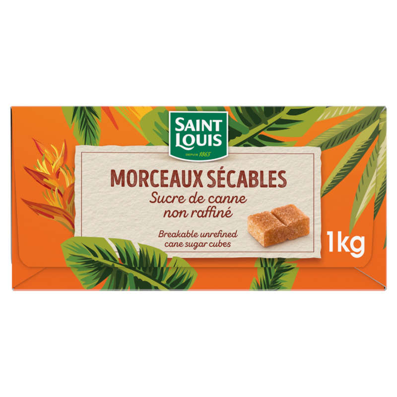 Saint Louis Sucre De Canne Non Raffiné, Morceaux Sécables 1Kg