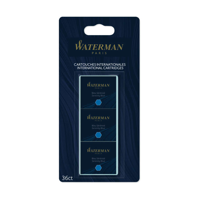 Waterman Cartouches Encre Bleue Courtes X36