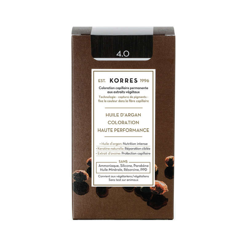 Korres Coloration huile d'argan Brown 4.0 145ml