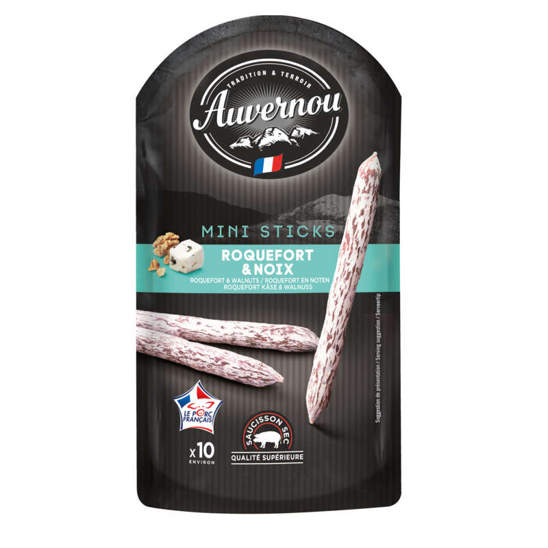 Auvernou Mini'Sticks Roquefort et Noix 100g