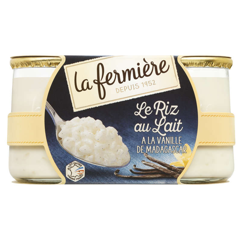 La Fermière Riz Au Lait À La Vanille De Madagascar 2x160g