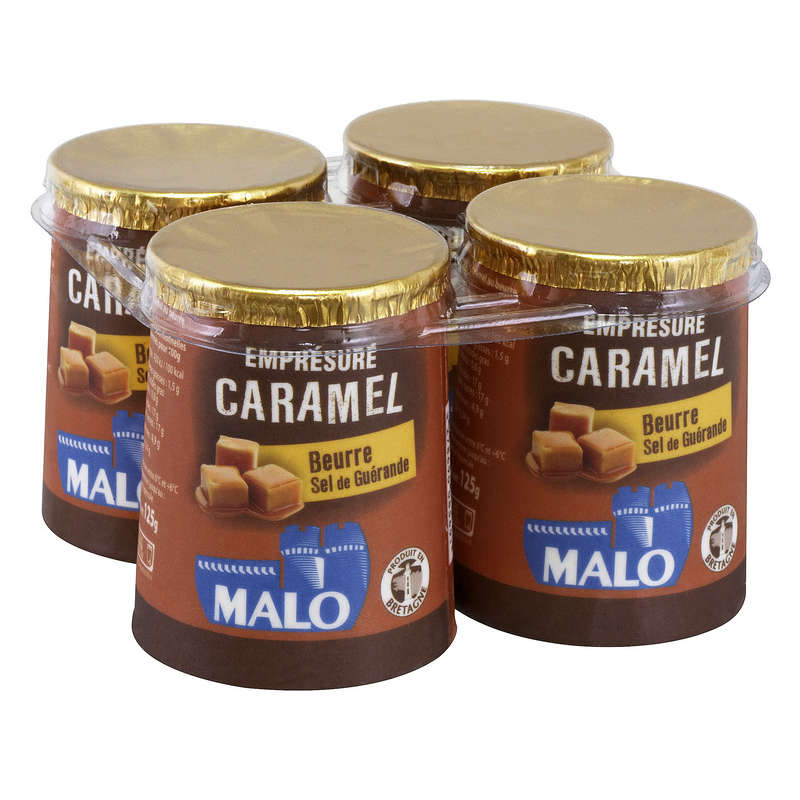 Malo Emprésuré caramel beurre sel de Guérande 4x125g