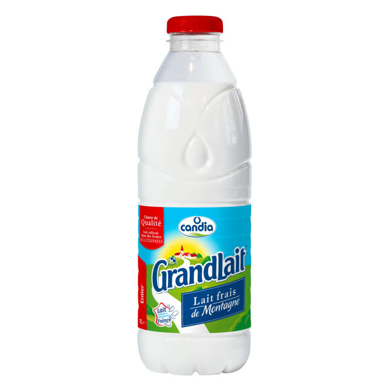 Candia Grandlait Lait Frais Entier La Bouteille De 1l