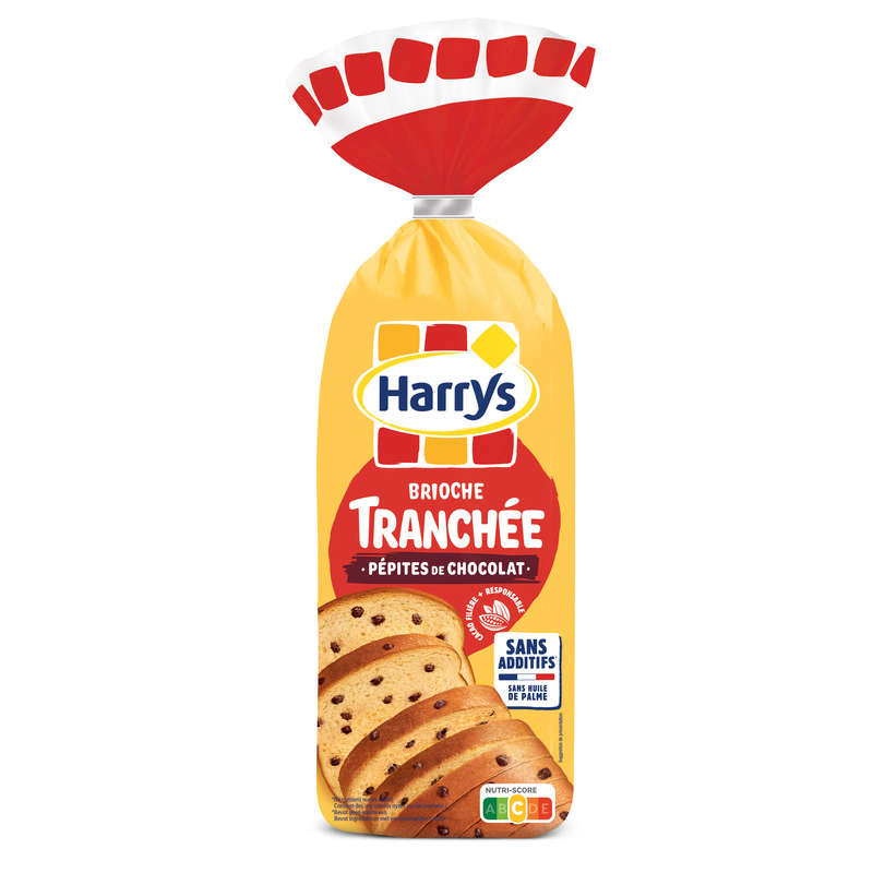 Harrys brioche tranchée pépites de chocolat sans additifs 485g