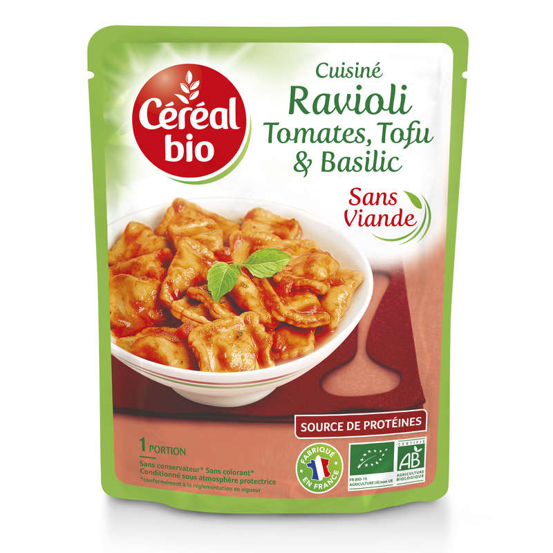 Céréal Bio Ravioli Tomates, Tofu & Basilic Sans Viande 267g