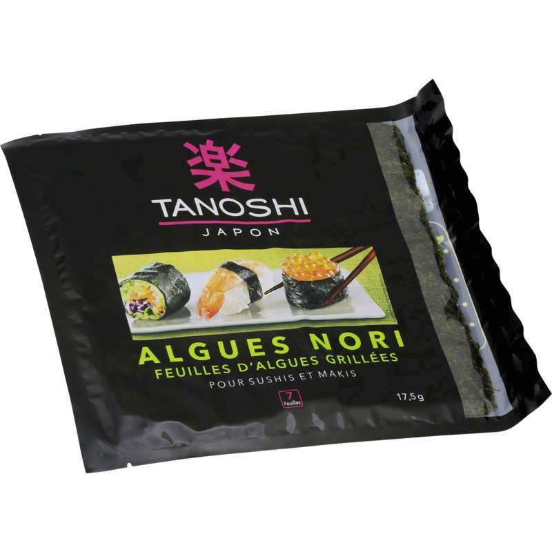 Tanoshi Japon Algues Nori Grillées Pour Sushi et Maki 17,5g