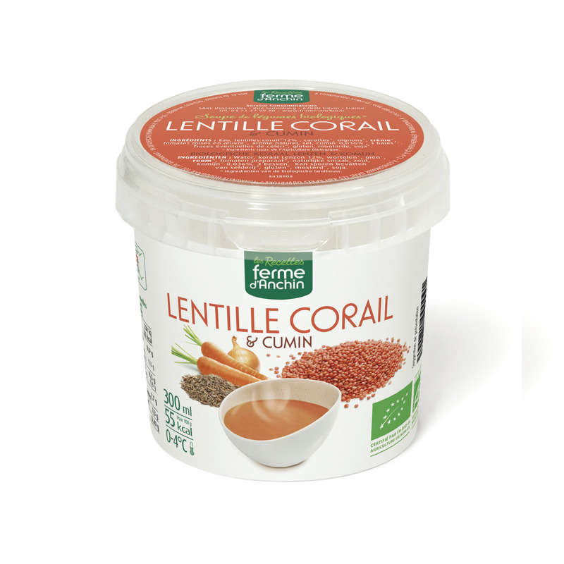 Ferme d'Anchin Soupe Lentille Corail et Cumin Bio 30cl