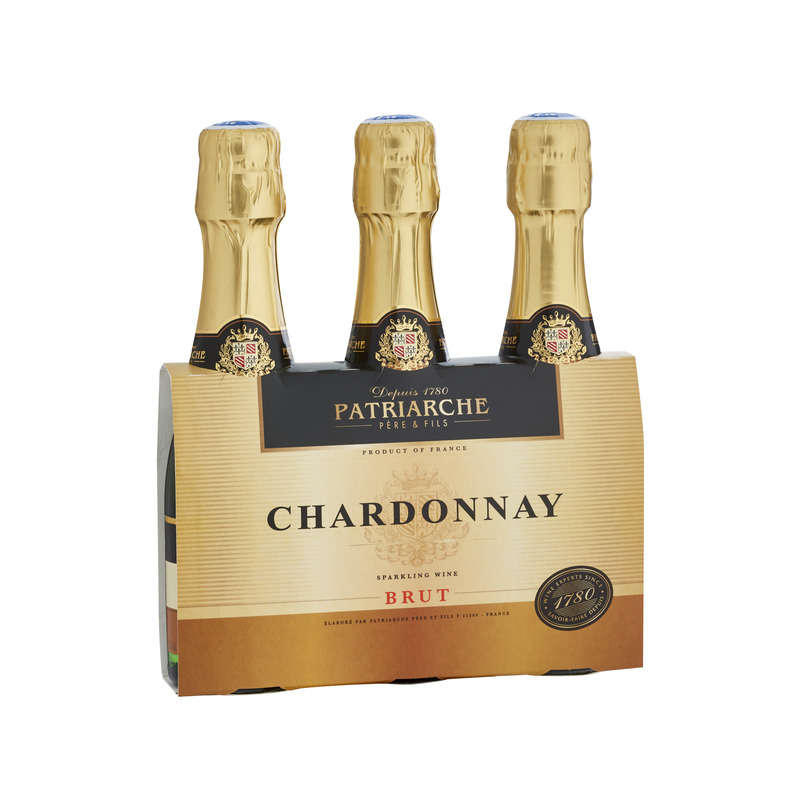 Patriarche Chardonnay Brut, 12%Vol. 3x20cl