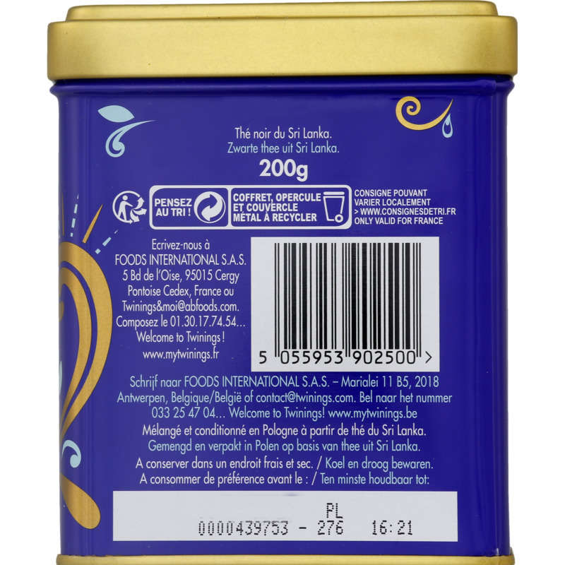 Twinings Thé Breakfast Tea, Intense Et Corsé 200G