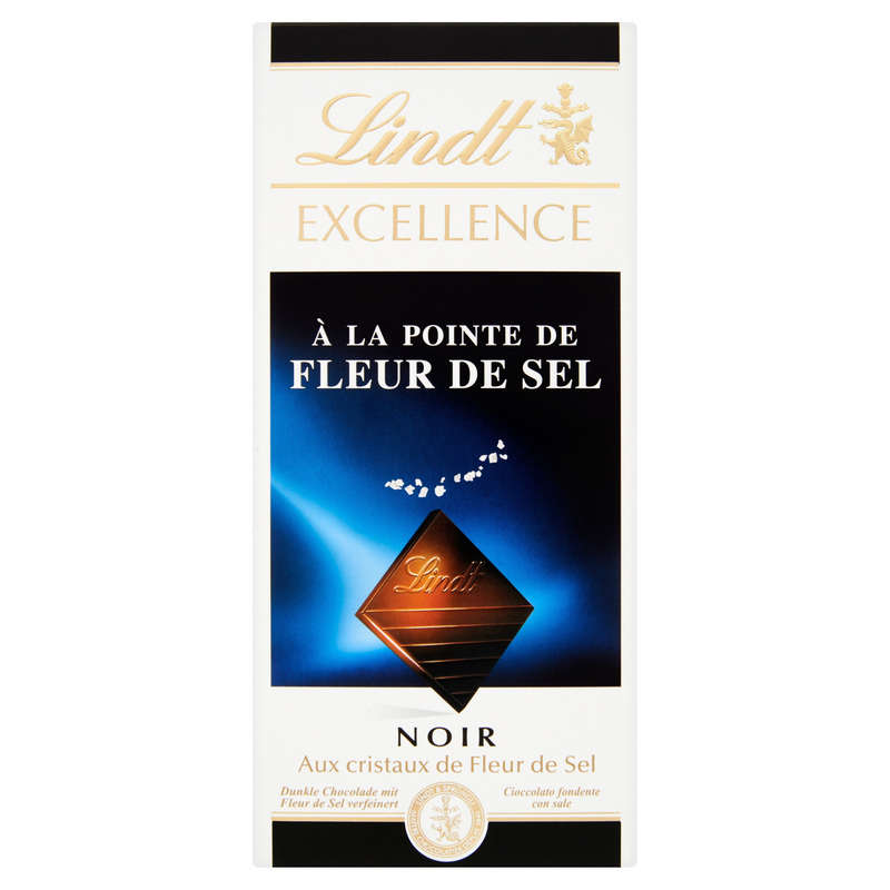 Lindt Tablette Excellence Noir À La Pointe De Fleur De Sel 100g