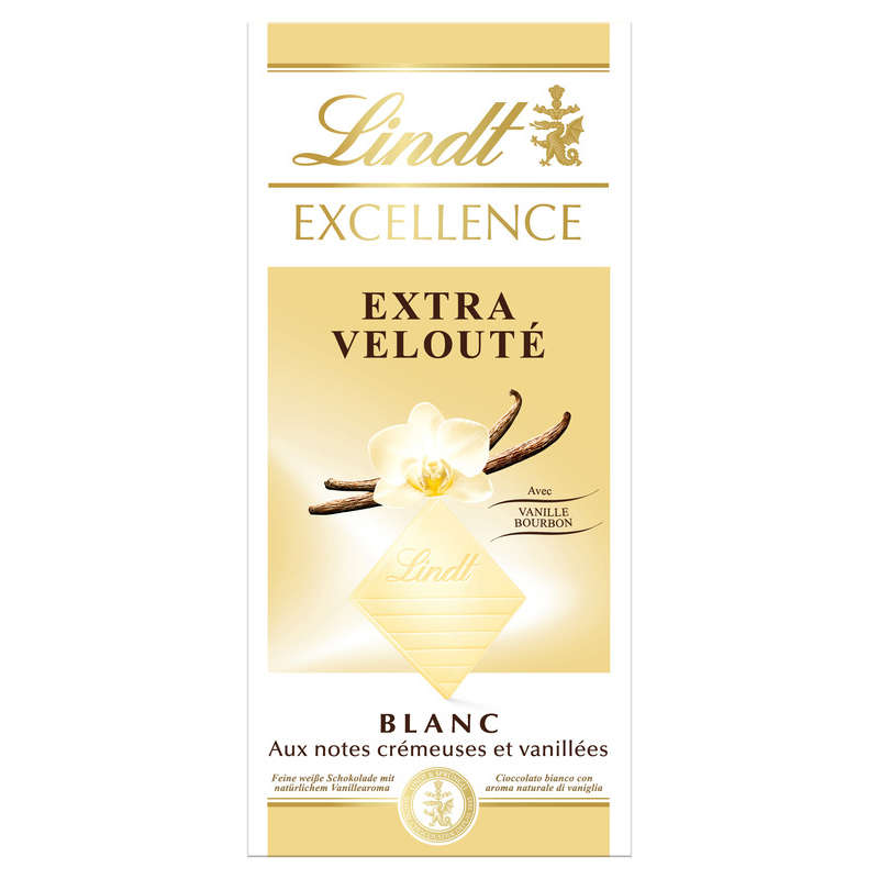 Lindt Excellence Chocolat Blanc Extra Velouté À La Vanille Bourbon 100g