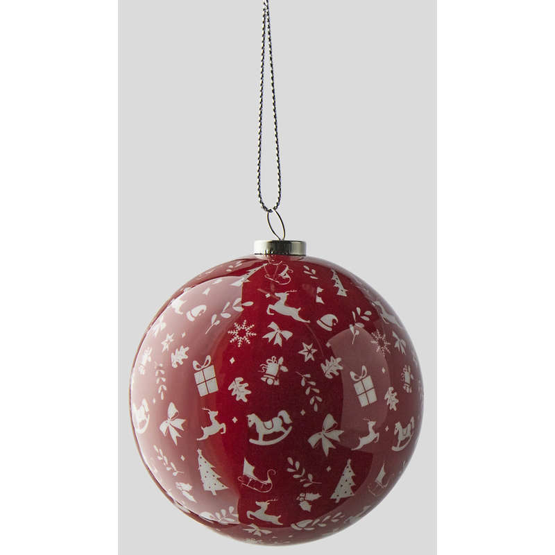 Boule décor Noel Rouge